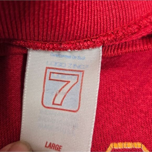 VINTAGE 90s Kansas City Chiefs red crew neck distressed sweater‎ sweatshirt M - Picture 7 of 10